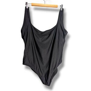 MADEWELL Black Sqaure Cut Low Back 1 Piece Swim Suit Sold Size XXL